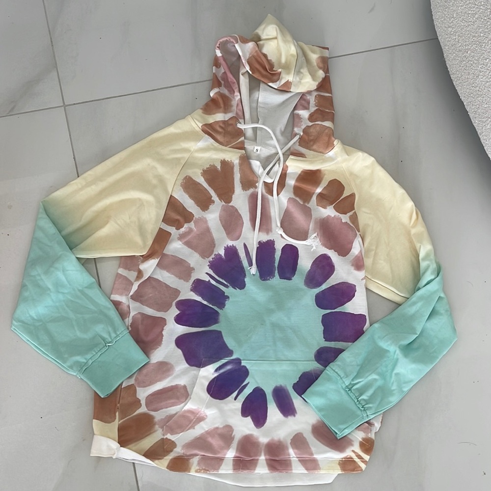 Tie Dye Hoodie Sweatshirt size S